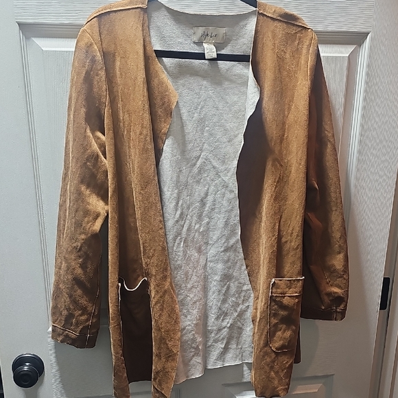 Style & Co. Jackets & Blazers - Style & Co. Faux Suede Jacket in Tan